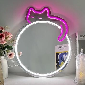 Dreamy Kitten Neon Mirror Sign