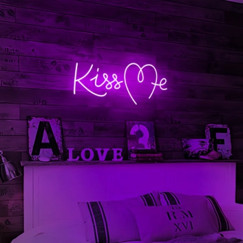 Kiss Me Neon Art Sign Add a Touch of Romance to Your Space