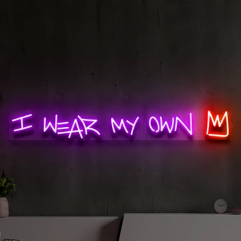 I Wear My Own Crown: Radiant Neon Sign for Empowerment and Self-Expression