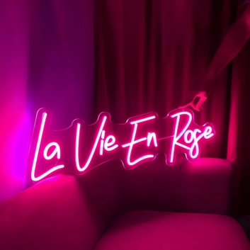 La Vie En  Rose Neon Sign: Illuminate Your Love Story