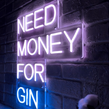NEED MONEY FOR GIN: Light Up Your Space with a Quirky Neon Touch