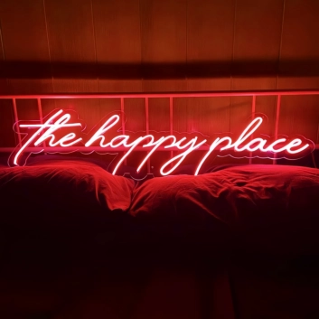 The Happy Place Neon Sign: Illuminate Your Space with Joy and Positivity