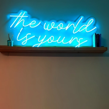 The World is Yours Neon Sign: Illuminate Your Space with Confidence and Ambition