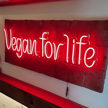 Vegan For Life: Illuminate Your Compassionate Lifestyle with Neon Brilliance