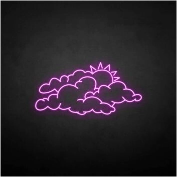 &#39;Cloud and sun&#39; neon sign