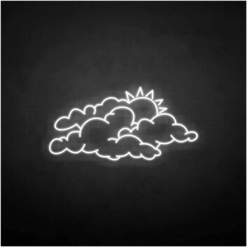 &#39;Cloud and sun&#39; neon sign