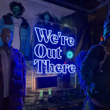 We're Out There Neon Sign: Adventure Awaits with Neon Light