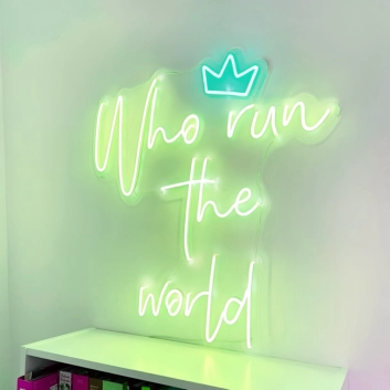Who Run The World Neon Sign: Empowerment Shines Bright in Neon