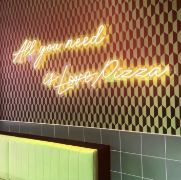 All You Need Is Love Pizza: Light Up Your Space with Neon Love and Pizza