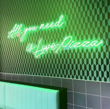 All You Need Is Love Pizza: Light Up Your Space with Neon Love and Pizza