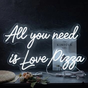 All You Need Is Love Pizza: Light Up Your Space with Neon Love and Pizza