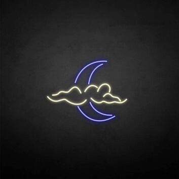 Cloud and moon neon sign