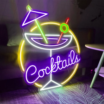Customize Cocktails Bar: Illuminate Your Space with Neon Mixology