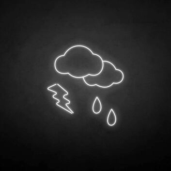 Rain and lightning&#39; neon sign