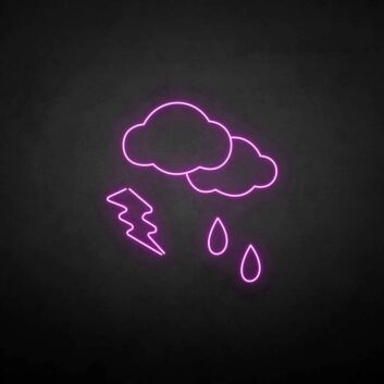 Rain and lightning&#39; neon sign