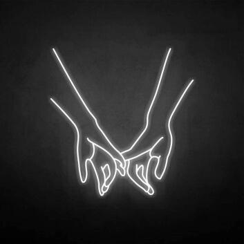 &#39;Hands with love&#39; neon sign