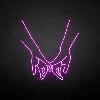 &#39;Hands with love&#39; neon sign