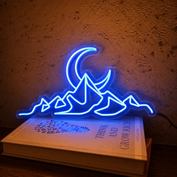 Moon Over Mountain Led Neon