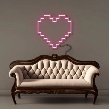 Pixel Heart Led Neon Signs
