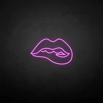 &#39;Bite the Lips&#39; neon sign