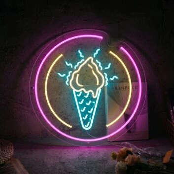 Chill Out Ice Cream Cone Neon Sign