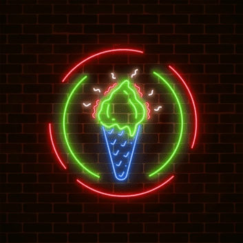 Chill Out Ice Cream Cone Neon Sign