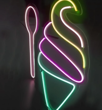 Indulge in BlissVibrant Ice Cream Neon Sign