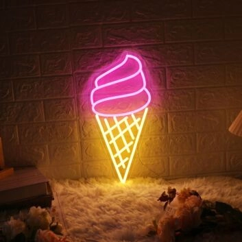 Summer ScoopsLuscious Ice Cream Neon Sign