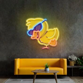 Jolly Duck Jumping Led Neon Sign Light Pop Art