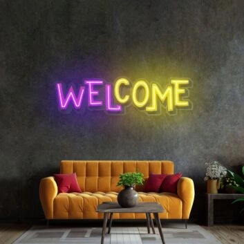Welcome Led Neon Sign Light Pop Art