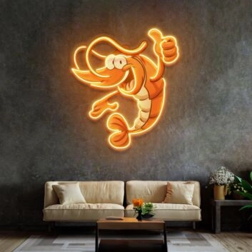 Thumps Up Shrimp Led Neon Acrylic Artwork