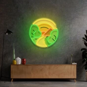 Sun Dawn On Mountains Led Neon Sign Light Pop Art