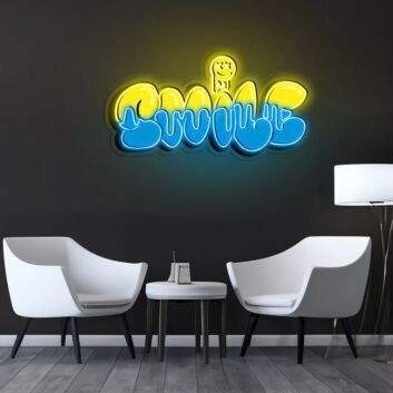 Smile Grafity Neon Sign X Acrylic Artwork