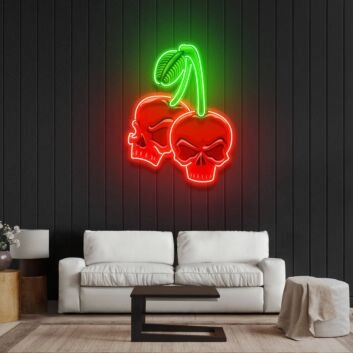 Skull Cherry Led Neon Acrylic Artwork