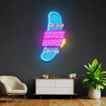 Skate More Led Neon Acrylic Artwork