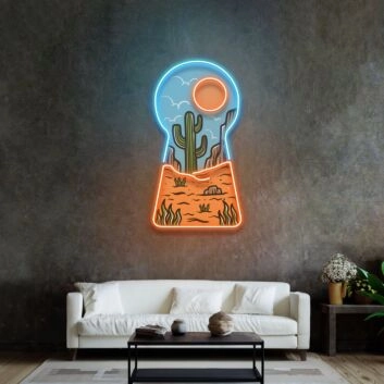 Red Desert Led Neon Acrylic Artwork