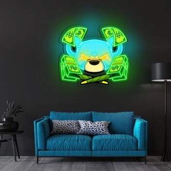 Rat Rich Cartoon Neon Sign X Acrylic Artwork