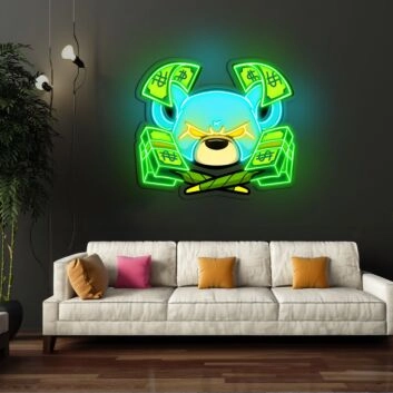 Rat Rich Cartoon Neon Sign X Acrylic Artwork