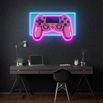 Pink Controller Led Neon Acrylic Artwork
