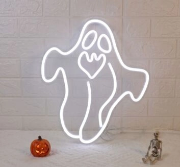 Ghost Neon Sign Halloween Holiday Party Wall
