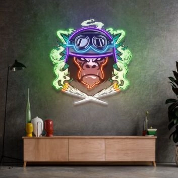 Monkey Soldier Led Neon Sign Light Pop Art