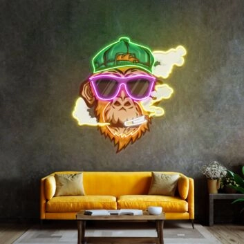 Monkey Smoking Cigar Led Neon Sign Light Pop Art