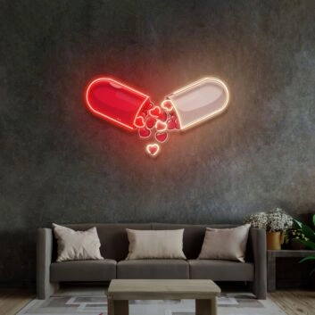 Love Capsule Cartoon Led Neon Sign Light Pop Art