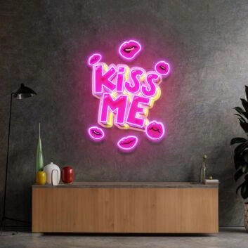 Kiss Me Led Neon Acrylic Artwork