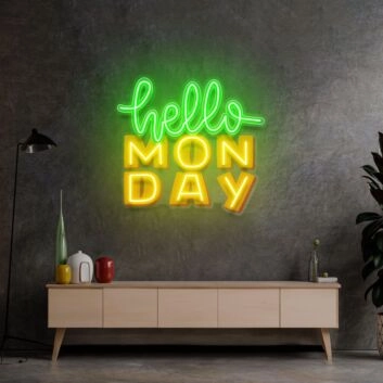 Hello Monday Led Neon Sign Light Pop Art