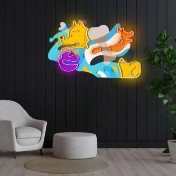 Picasso Puppies Neon X Acrylic Artwork