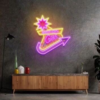 Gas Station Led Neon Acrylic Artwork