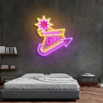 Gas Station Led Neon Acrylic Artwork