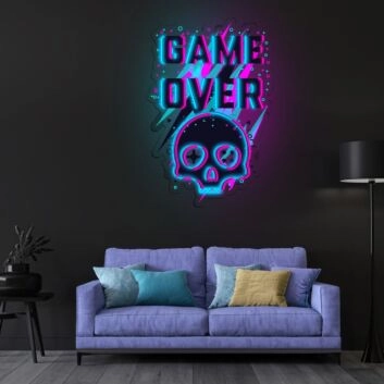 Game Over Neon Sign X Acrylic Artwork