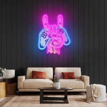 Game Hands Led Neon Acrylic Artwork